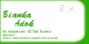 bianka adok business card
